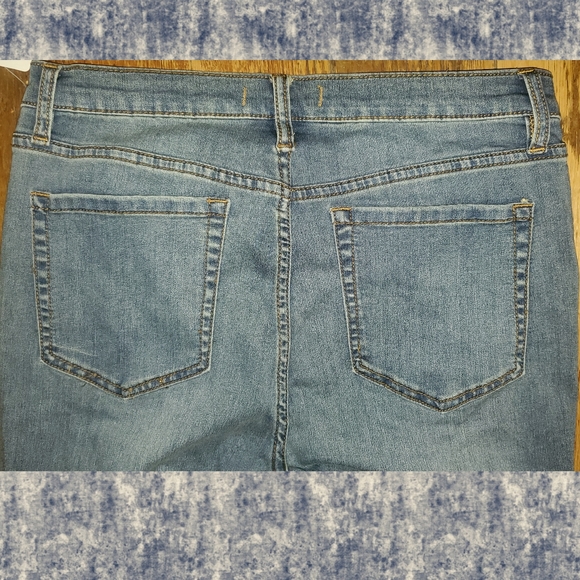 Free People Gummy High Rise Roller skinny cropped stretch Jeans dusty blue - Picture 11 of 16